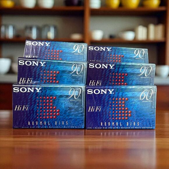 Sony Blank Audio Cassette Tape Lot of 6 Hi-Fi Normal Bias Type I 90/60 Min - Picture 10 of 10